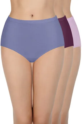 100% Cotton Full Brief Panty Pack (Pack of 3) - D022 - Solid 100% Cotton Full Brief Panty Pack (Pack of 3) - D022 - Solid