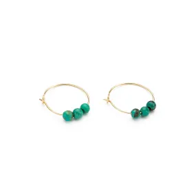 14k Gold Turquoise Charm Hoop Earrings 14k Gold Turquoise Charm Hoop Earrings