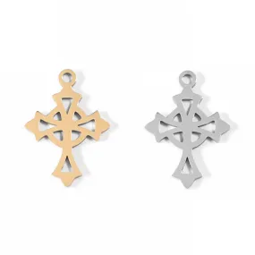 18K Gold PVD Stainless Steel Celtic Cross Charm / PDL0042 18K Gold PVD Stainless Steel Celtic Cross Charm / PDL0042