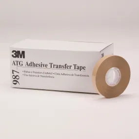 3M ATG Adhesive Transfer Tape 987, Clear, 1/4 in x 36 yd, 2.0 mil 3M ATG Adhesive Transfer Tape 987, Clear, 1/4 in x 36 yd, 2.0 mil