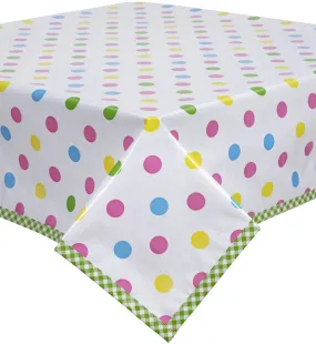 48 x 48 Big Dot Pink Oilcloth Tablecloth with Lime Gingham 48 x 48 Big Dot Pink Oilcloth Tablecloth with Lime Gingham