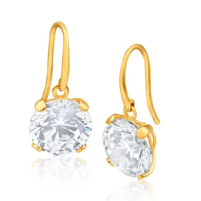 9ct Alluring Yellow Gold Cubic Zirconia 10mm Drop Earrings 9ct Alluring Yellow Gold Cubic Zirconia 10mm Drop Earrings