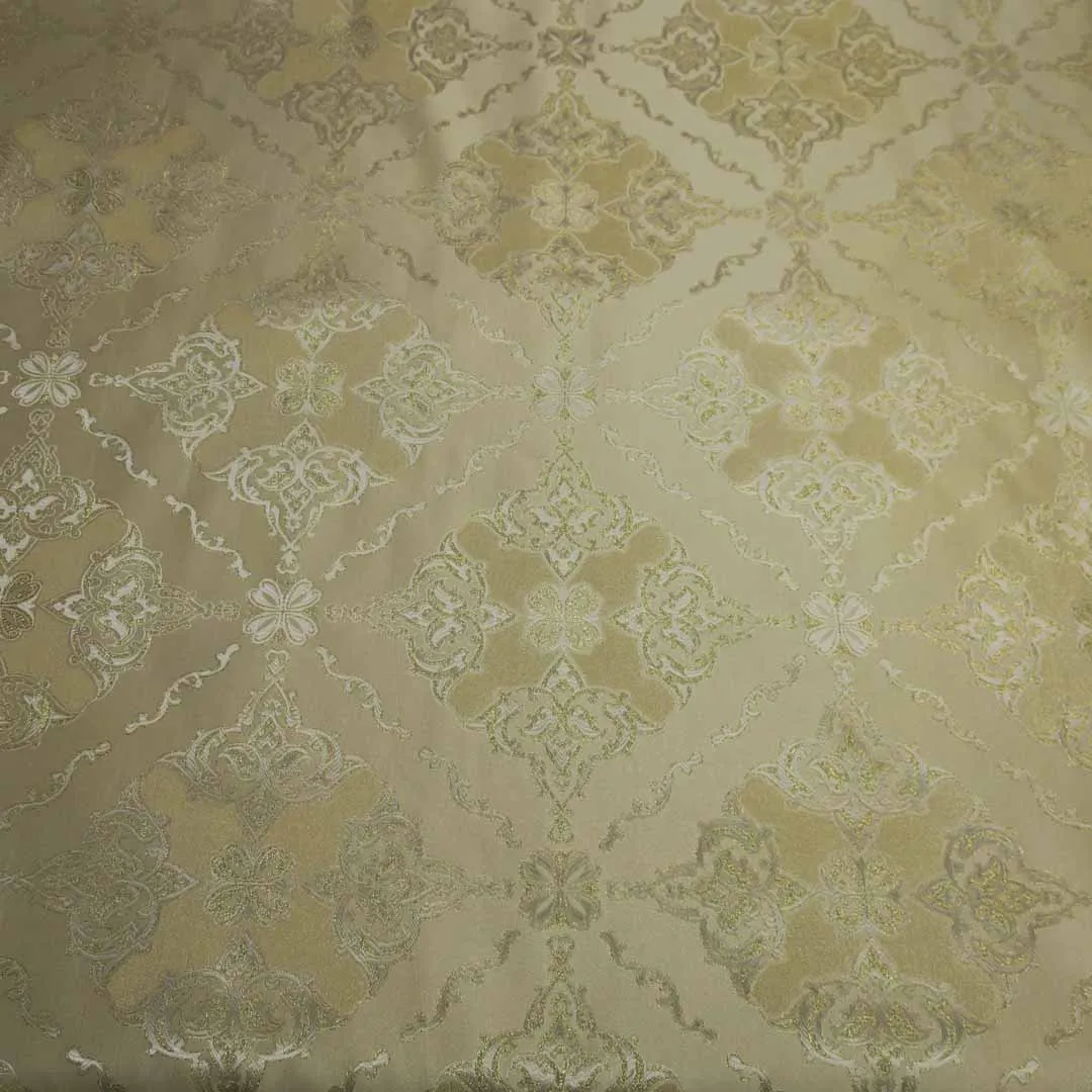 Abstract Textured Gold Brocade Fabric