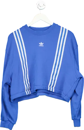 Adidas Blue Cropped Sweatshirt UK S-M Adidas Blue Cropped Sweatshirt UK S-M