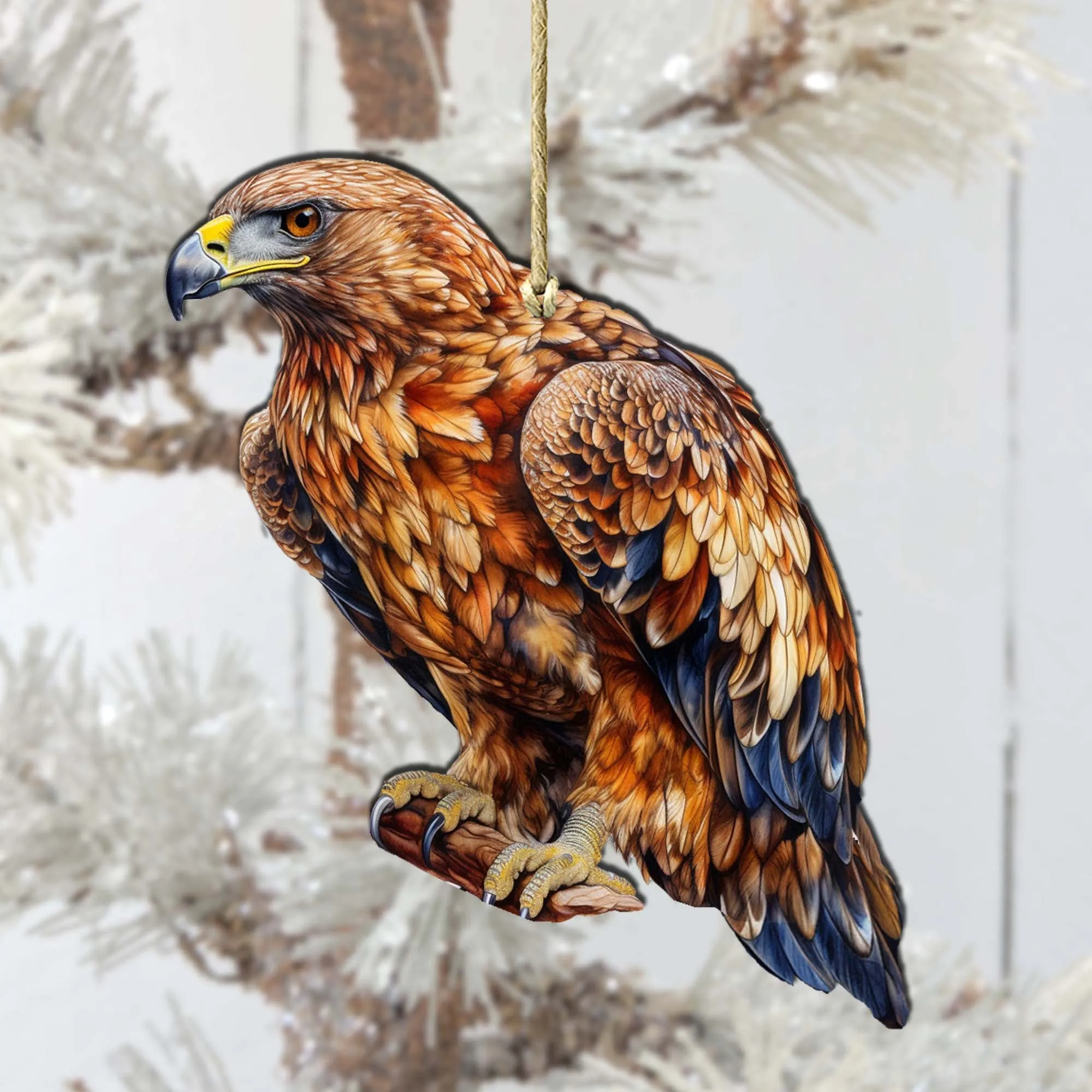 Alaskan Golden Eagle Wooden Ornaments by G.Debrekht - Wildlife Holiday Décor - 8710101-5