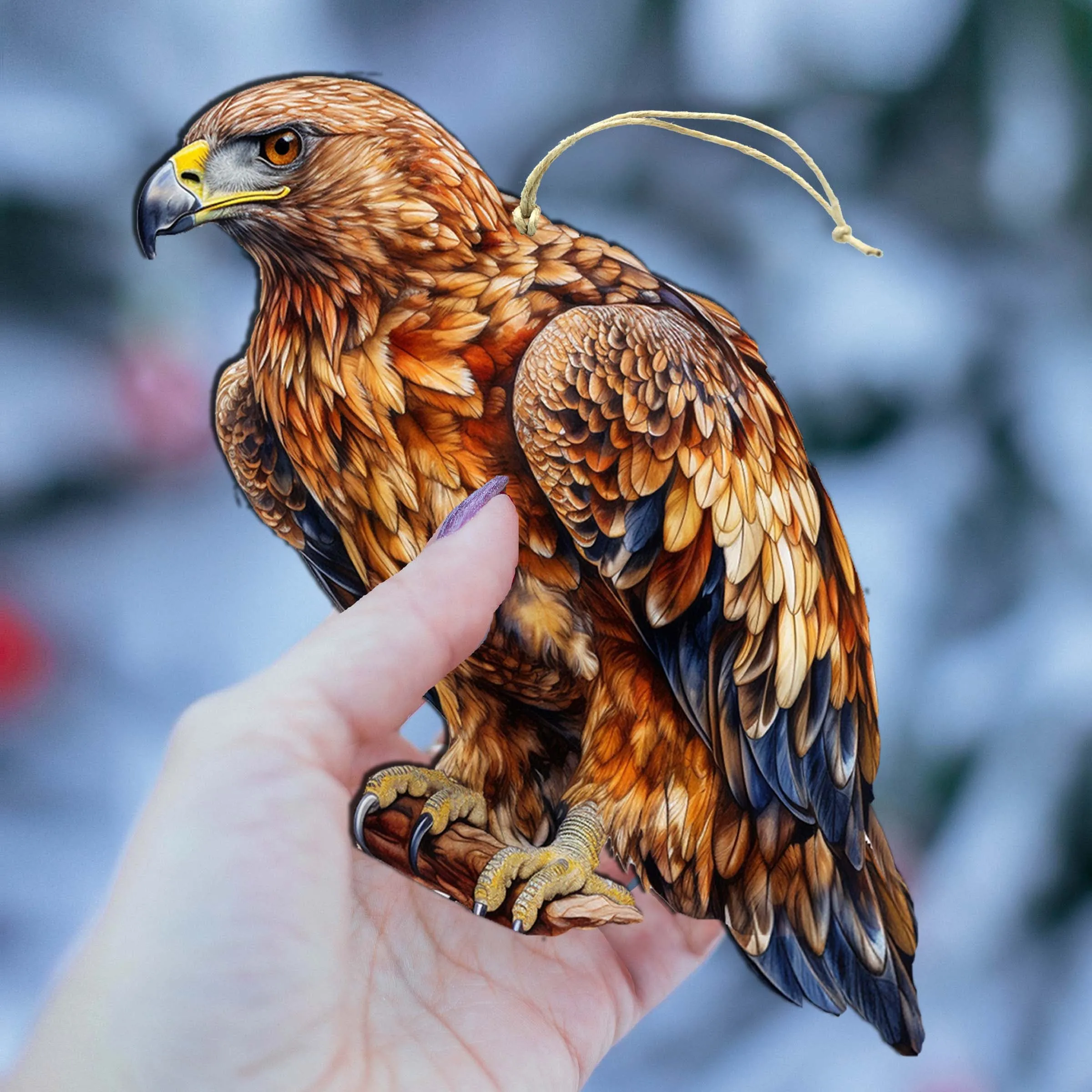 Alaskan Golden Eagle Wooden Ornaments by G.Debrekht - Wildlife Holiday Décor - 8710101-5