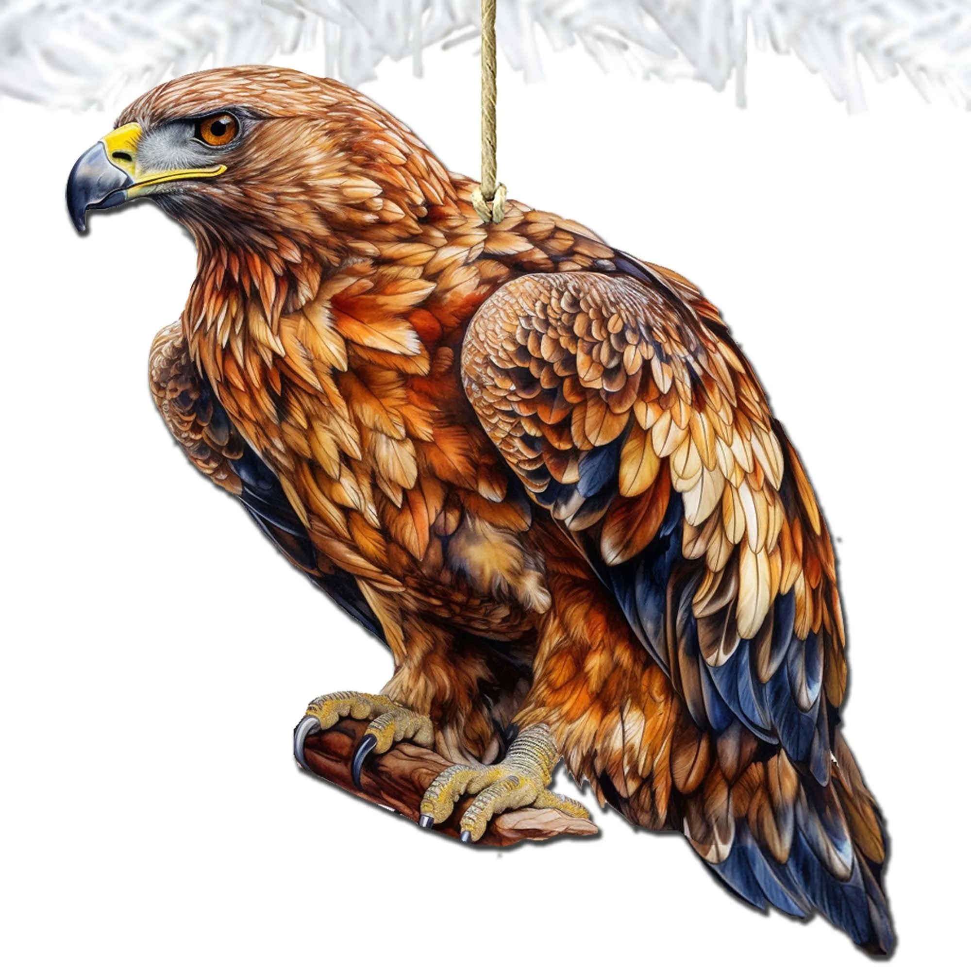 Alaskan Golden Eagle Wooden Ornaments by G.Debrekht - Wildlife Holiday Décor - 8710101-5
