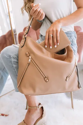 All Business Faux Leather Tote in Iced Latte All Business Faux Leather Tote in Iced Latte