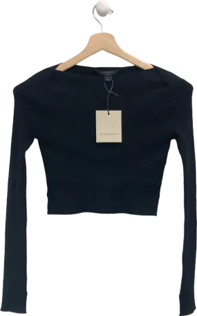 AllSaints Black Ribbed Long Sleeve Top Small AllSaints Black Ribbed Long Sleeve Top Small