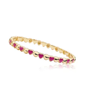 Alternating Gold Circles & Colorful Hearts Bangle Alternating Gold Circles & Colorful Hearts Bangle