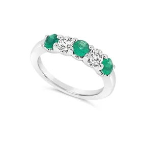 Alternating Round Emerald and Diamond Ring Alternating Round Emerald and Diamond Ring
