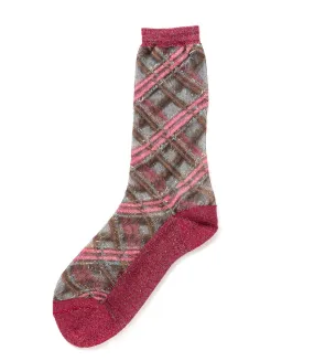 Alto Milano Pave Bordeaux Plaid Socks Alto Milano Pave Bordeaux Plaid Socks