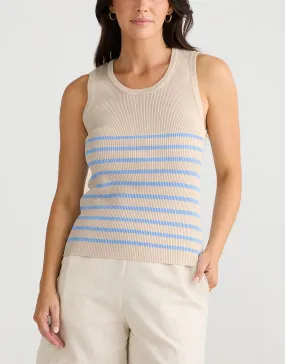 Amba Stripe Tank - Ecru/Blue Amba Stripe Tank - Ecru/Blue