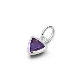 Amethyst February Birthstone Charm Pendant Sterling Silver Amethyst February Birthstone Charm Pendant Sterling Silver