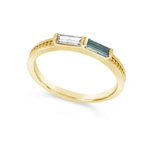 Baguette Diamond and Blue Topaz Ring Baguette Diamond and Blue Topaz Ring