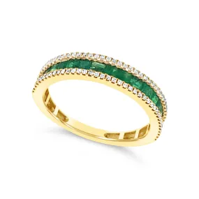 Baguette Emerald and Round Diamond Ring Baguette Emerald and Round Diamond Ring