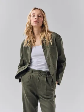 Batch 05 - Womens Bottle Green Linen - Jacket Batch 05 - Womens Bottle Green Linen - Jacket