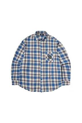 BEASTER Old Mushroom Retro Trend Blue and Yellow Plaid Shirt Jacket BEASTER Old Mushroom Retro Trend Blue and Yellow Plaid Shirt Jacket