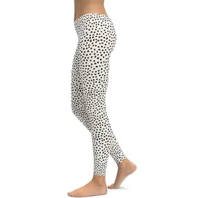 Beige Polka Dot Pattern Leggings Beige Polka Dot Pattern Leggings
