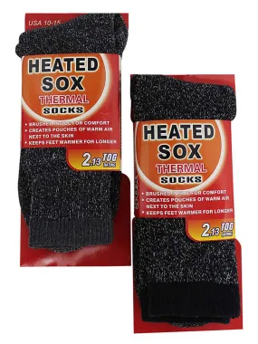 Black & Gray Mens Heated Thermal 2 Pack Winter Socks Black & Gray Mens Heated Thermal 2 Pack Winter Socks