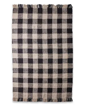 Black And White Gingham Jute Floor Rug Black And White Gingham Jute Floor Rug