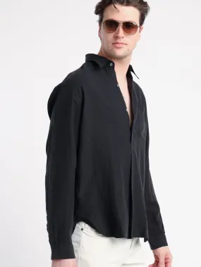 Black Silk-Linen Shirt Black Silk-Linen Shirt