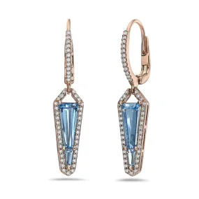 Blue Topaz and Diamond Accented Dangle Earrings Blue Topaz and Diamond Accented Dangle Earrings