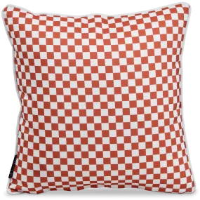 Bondi Coral Check - 45 x 45 cm Piped Outdoor Cushion Bondi Coral Check - 45 x 45 cm Piped Outdoor Cushion