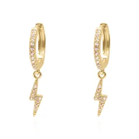 Bridget Lightning Huggie Hoop Earrings | 18K Gold Plated Bridget Lightning Huggie Hoop Earrings | 18K Gold Plated