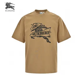 Burberry T-Shirt - Tan with Graphic Design Burberry T-Shirt - Tan with Graphic Design