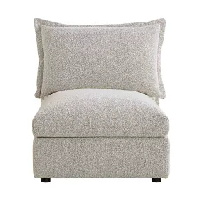Byron Pillow Edge Mist Grey Boucle Modular Sofa, 1 Seater Armless Byron Pillow Edge Mist Grey Boucle Modular Sofa, 1 Seater Armless