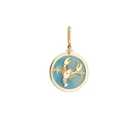 Cancer Zodiac Quartz and Diamond Pendant Cancer Zodiac Quartz and Diamond Pendant
