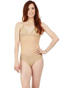 Capezio Plunge Neck Mesh Midriff Adjustable Straps Camisole Body Liner Undergarment - 3763W Womens Capezio Plunge Neck Mesh Midriff Adjustable Straps Camisole Body Liner Undergarment - 3763W Womens