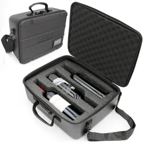 CASEMATIX Wine Travel Case for 3 Bottles with Locking Zipper, Custom Foam & Carry Strap - Protective Wine Suitcase for Airplanes, Padded Wine Bag Tote CASEMATIX Wine Travel Case for 3 Bottles with Locking Zipper, Custom Foam & Carry Strap - Protective Wine Suitcase for Airplanes, Padded Wine Bag Tote