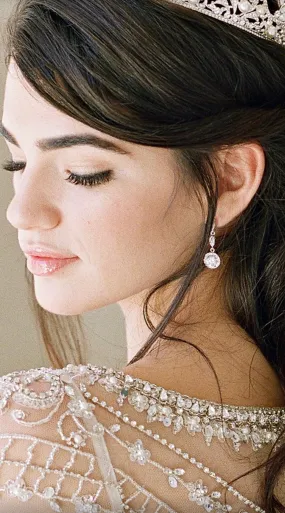 CHARMAINE Simulated Diamond Delicate Drop Earrings CHARMAINE Simulated Diamond Delicate Drop Earrings