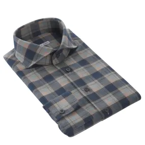Checked Multicolor Shirt with Shark Collar Checked Multicolor Shirt with Shark Collar