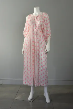 Christian Dior Pink Polka Dot Babydoll Dressing Gown Christian Dior Pink Polka Dot Babydoll Dressing Gown