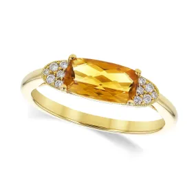 Citrine and Diamond Accented Ring Citrine and Diamond Accented Ring