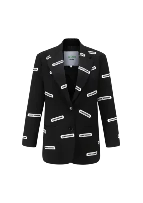 Collar Tag Outer Seam Loose Fit Blazer Collar Tag Outer Seam Loose Fit Blazer