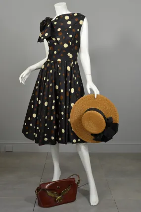 Coming! Vintage 1960s Polka Dot Kitten Bow Fit and Flare Dress Coming! Vintage 1960s Polka Dot Kitten Bow Fit and Flare Dress