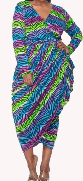 “Danye” Animal Print Wrap Dress “Danye” Animal Print Wrap Dress