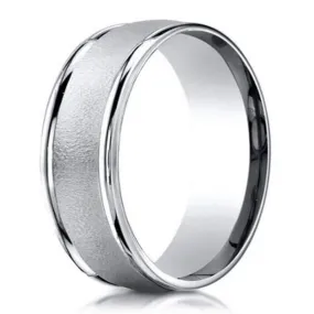 Designer 950 Platinum Wedding Ring for Men with Wired Finish- 6mm Designer 950 Platinum Wedding Ring for Men with Wired Finish- 6mm