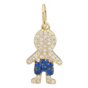 Diamond & Sapphire Boy Loose Charm Diamond & Sapphire Boy Loose Charm