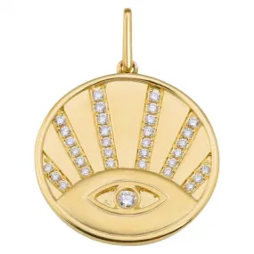 Diamond Evil Eye Coin Charm Diamond Evil Eye Coin Charm