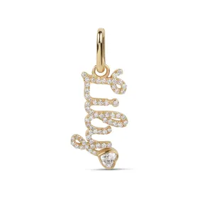 Diamond Name Charm with Bezel Mixed Shape Diamond Name Charm with Bezel Mixed Shape