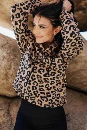 Elevated Sweatshirt Cropped- Tan Leopard Elevated Sweatshirt Cropped- Tan Leopard