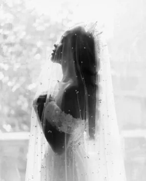 EMMA Pearled Drop Ballet Length Veil EMMA Pearled Drop Ballet Length Veil