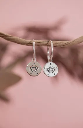Eye Disc Charm Hoops Eye Disc Charm Hoops