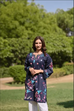 Gargi in Falak Kashmiri Long Kurta - Blue Gargi in Falak Kashmiri Long Kurta - Blue