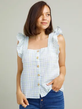 Gemma Plaid Top - Blue Gemma Plaid Top - Blue